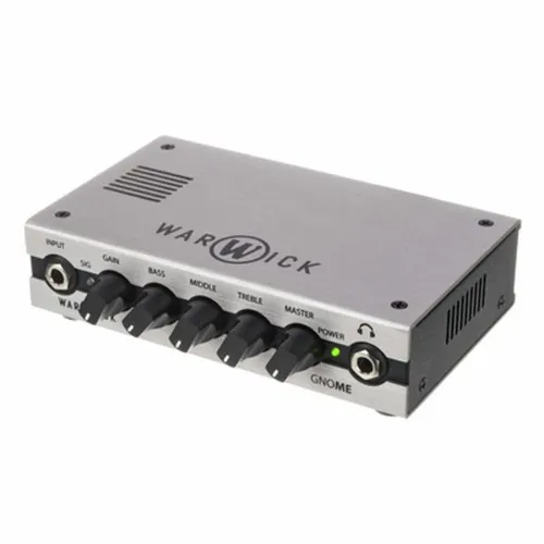 Warwick Gnome Bass Topteil - Kompakter 200 W Bassverstärker mit Class D Technologie, ideal für Musiker, die Mobilität und Leistung schätzen. Inklusive 3-Band EQ und Kopfhörer-Ausgang für flexibles Üben.