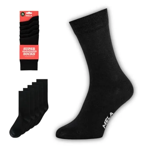MELAWEAR Socken 5er Pack Basic (DE/NL/SE/PL, Numerisch, 35, 38, Regular, Regular, Schwarz)