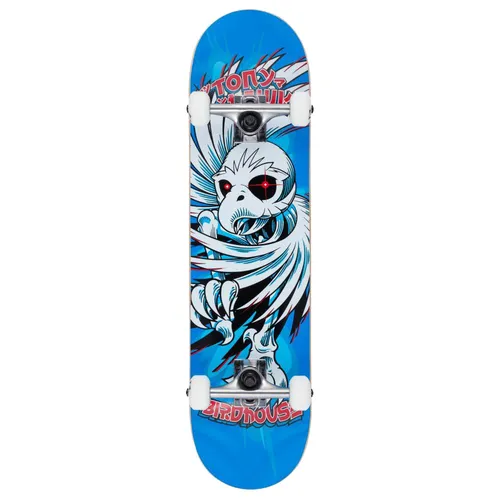 Birdhouse Tony Hawk Spirale Skateboard 19.7cm - Blau - Komplettes Skateboard für Erwachsene, 7.75" breit und 31.50" lang. Aus hochwertigem kanadischen Ahornholz, ideal für Tricks und Fahrspaß. Unisex-Design in stylischem Blau.