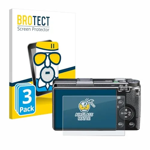BROTECT Entspiegelungs Schutzglas für Ricoh GR III HDF (3 Stück) Schutzfolie Panzer Folie Glas Matt [Extrem Kratzfest 9H, Anti-Reflex]