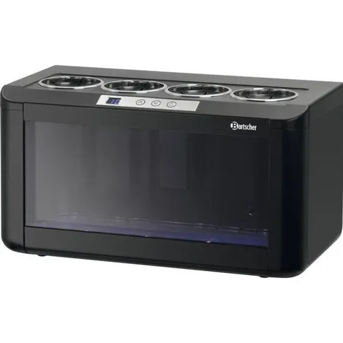 Weinkühler 4FL-100 - Eleganter Tischweinkühler für optimale Weinpräsentation in Gastronomie. Hält bis zu 4 Flaschen bei idealer Temperatur und sorgt mit LED-Beleuchtung für stilvolles Ambiente.
