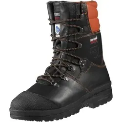 ROBINIE Forst-Schnürstiefel CRAFTLAND® EN ISO 17249 S2 KL. 1, Schwarz, Gr.40 - Wanderschuhe mit Schnittschutzklasse 2, wasserabweisendem Büffelleder und rutschfester Nitrilgummi-Sohle – ideal für Fällarbeiten im Forst.