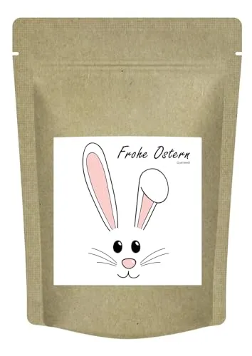 Ostertee "Frohe Ostern Osterhase" (70 g) Tee Ostern Geschenke mit Eierlikör-Apfel-Sahne Geschmack - Früchtetee zu Ostern