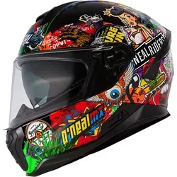 ONeal Challenger Crank Integralhelm - Schwarz/Rot/Grün/Gelb - L - Motorradhelm mit Vollvisier, integrierter Sonnenblende und Pinlock®-Kompatibilität für optimale Sicht. Ideal für Biker, die Sicherheit und Stil vereinen möchten.