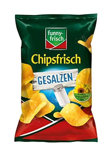 funny-frisch Chips Chipsfrisch gesalzen 150g - Knusprige Kartoffelchips mit feinem Salz, glutenfrei und vegan. Ideal für den Snack Genuss ohne Zusatzstoffe, perfekt für jede Gelegenheit.