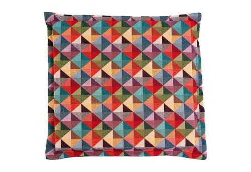 Sitzkissen TALOS, 38 x 38 cm, Mehrfarbig mit Keder - Quadratisches Sitzkissen in buntem Design, ideal für stilvolle Akzente. Hergestellt aus hochwertigem Mischgewebe für angenehmen Sitzkomfort.