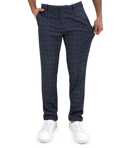 Indicode Herren Rodekro Performance Pants | Bequeme Chinohose in Navy Check, 33/32 - Hochwertige Chinohose mit super Stretch für optimalen Tragekomfort. Ausgestattet mit praktischen Taschen und modernem Design, ideal für Business und Freizeit.