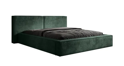 Luxusbetten24 Polsterbett Designer Polsterbett Ophelia in Cord, mit Stauraum grün 140 cm x 200 cm x 92 cm