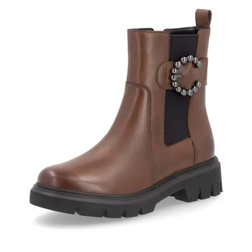 Remonte Damen Chelsea Boots D1W74, flache Stiefeletten für Damen - Wanderschuhe mit herausnehmbarer, schockabsorbierender Innensohle, ideal für Komfort und individuelles Fußklima dank atmungsaktivem Glattleder.