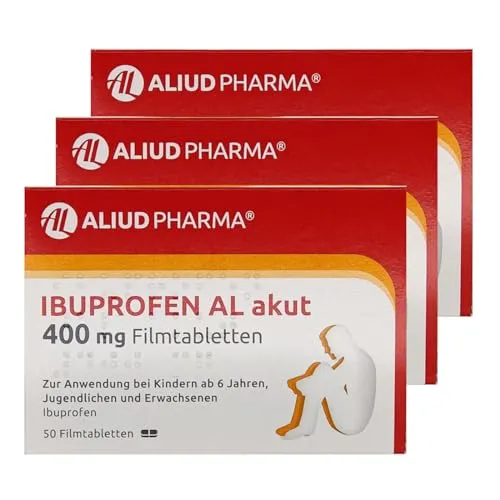 Ibuprofen AL akut Schmerztabletten 400mg Hilfe bei Kopfschmerzen, Regelschmerzen, Zahnschmerzen I im Sparset mit Pharma Perle give-away (Ibuprofen AL 3x 50 St.)