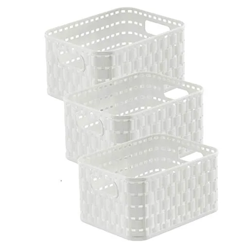 Rotho Country 3er-Set Aufbewahrungskiste 2l in Rattan-Optik