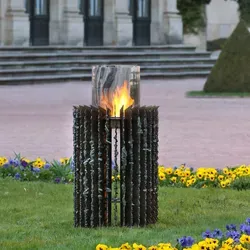 muenkel design Kalypso [Ethanol Gartenfeuer mit Schmelzoptik]: M