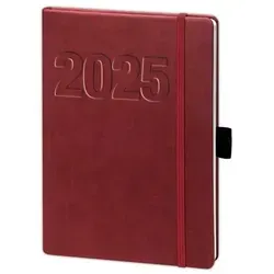 BSB Buchkalender 02-0147, V-Book, bordeaux, 1 Woche / 2 Seiten, 14x21cm (A5), 2025 4000867602399 BSB