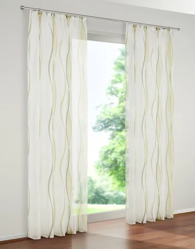 Gardine OTTO HOME "Dimona" Gr. 1, beige (creme, grün), B:140cm H:145cm