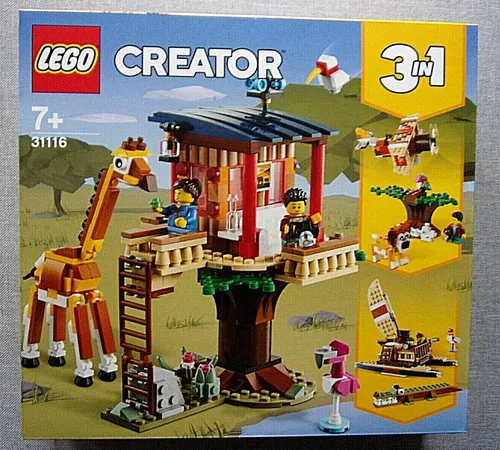 LEGO 31116 Creator 3-in-1 Safari-Baumhaus - Spielzeugset mit Giraffe und Löwe, vielseitig umbaufähig für endlosen Bauspaß ab 7 Jahren