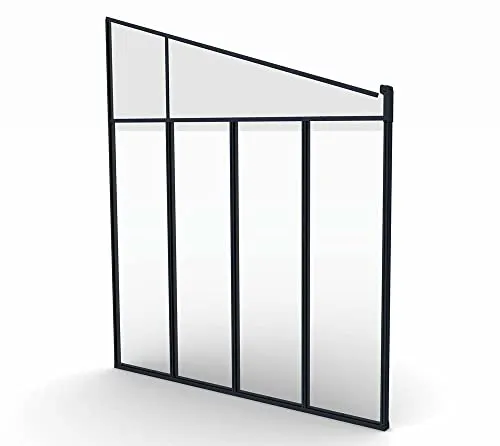 Palram Canopia Seitenwand - Flexibel für Terrassenüberdachungen mit 3m Tiefe - Terrassenüberdachungen, schützt mit UV-beständigen Acrylglasplatten und rostfreiem Aluminiumrahmen. Verstellbare Höhe von 260 bis 305 cm für optimale Anpassung.