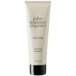 John Masters Organics Rose & Apricot Hair Milk (118 ml) - Conditioner für geschmeidiges und glänzendes Haar, nährt mit pflanzlichen Ölen und ist ideal als leichtes Stylingprodukt oder Defrizzer, perfekt auch für lockiges Haar.