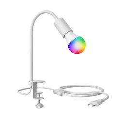 ledscom.de E27 Klemmleuchte LELE mit Schwanenhals und RGBW LED Lampe - Vielseitige Klemmleuchte für jeden Raum: Mit flexiblem Schwanenhals und stabiler Klemme ist die LELE einfach zu positionieren. Energieeffiziente, dimmbare RGBW LED sorgt für individuelle Lichtgestaltung.
