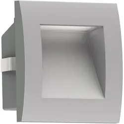 ledscom.de LED Wandeinbauleuchte ZIBAL, Downlight für außen, IP65, grau matt, 90 x 90mm, warmweiß