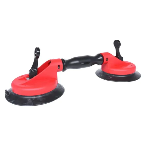 KS Tools Doppelsaugheber 80kg mit Doppelgelenkkopf - Saugheber für glatte Oberflächen, max. Tragkraft 80 kg, ideal für gewölbte Autoscheiben, rostfreie Metallteile, auch für Außenbaustellen und Schwimmbäder geeignet.