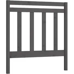vidaXL Kopfteil Grau 95x4x100 cm aus massivem Kiefernholz - Klassisches Bett-Headboard aus massivem Kiefernholz mit modernem Lattendesign, das Licht durchlässt und eine komfortable Rückenstütze bietet.