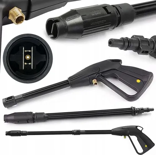 Kärcher & Bosch Hochdruckreinigerpistole mit M14-Gewinde - Vielseitige Hochdruckreinigerpistole, kompatibel mit Kärcher K2-K7, Bosch und Lavor. Ergonomischer Griff für komfortable Nutzung und einfache Installation dank M14-Gewinde. Ideal für die gründliche Reinigung von Autos und Oberflächen.