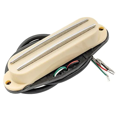 Musiclily High Output Hot Rail Keramik Single Coil Sized Humbucker Tonabnehmer für Fender Squier Strat E-Gitarre, Crème