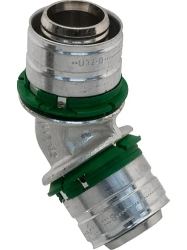 Uponor Press-Winkel 1046914 45°, 50 x 50 mm - Sanitärinstallation mit fixierter Presshülse für hohe Prüfsicherheit, ideal für zuverlässige Verbindungen in der Rohrinstallation.