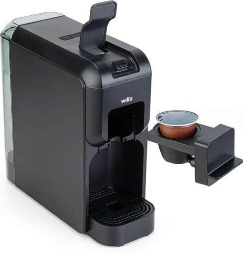 Wilfa Volo Multi Mini-Kaffeemaschine - Schwarz, für Nespresso & Dolce Gusto - Kaffeemaschinen, kompakte Multifunktionsmaschine mit 3 Adapter für Nespresso, Dolce Gusto und gemahlenen Kaffee, hohe Brühtemperatur über 88 Grad für intensiven Geschmack.