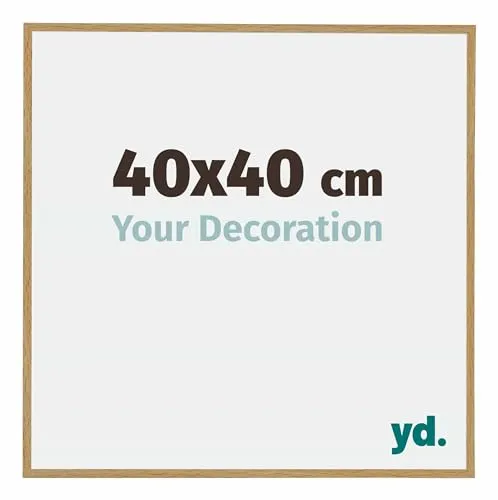 Your Decoration - Bilderrahmen 40x40 cm - Buche Hell - Bilderrahmen aus Kunststoff mit Acrylglas - Antireflex - 40x40 Rahmen - Evry