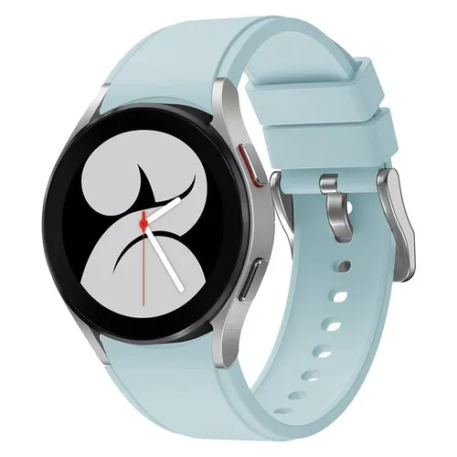 Armband flexibel aus Silikon 22mm für Samsung Galaxy Watch 4 Smartwatch Hellblau
