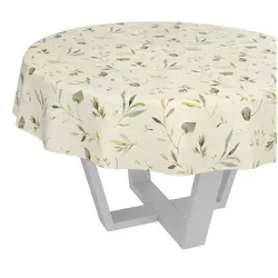 ANRO Tischdecke Wachstuch abwaschbar Canada Tischwäsche (Einzelstück 1-tlg), wasserabweisend pflegeleicht Relax Creme Rund 140cm beige Rund | Ø 140 cm x 140 cm x 140 cm
