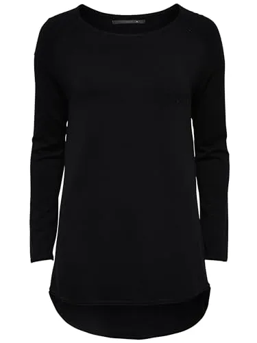 ONLY Damen Langer Feinstrick Pullover ONLMILA - Pullover für Damen, bequemer Regular Fit mit Rundhals-Ausschnitt und Rollkanten-Abschluss für hohen Tragekomfort. Vielseitig kombinierbar für jeden Anlass!