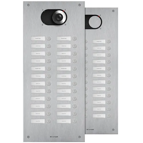 Comelit IX0224 Frontplatte Switch für 24 Teilnehmer - Frontplatte der Serie Switch, 2-reihig, aus hochwertigem V4A Edelstahl, ideal für die individuelle Anpassung mit UP- oder AP-Gehäusen und Lautsprechern.