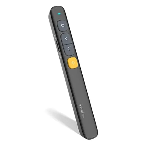 NORWII Wireless Presenter mit 100M, 2.4GHZ Powerpoint Fernbedienung Presenter, Präsentation Laserpointer für PPT/Keynote/Prezi/Google Slides/Mac OS (Schwarz-N29)