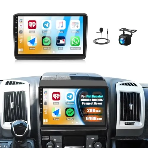 SIXTOP 2G+64G Autoradio für FIAT Ducato/Citroën Jumper/Peugeot Boxer - 9 Zoll Touchscreen Autoradio mit Bluetooth, GPS, WiFi und Carplay/Android Auto für einfache Smartphone-Integration und Navigation. Perfekt für ein modernes Fahrerlebnis!