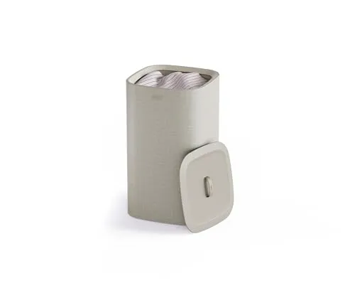 JOSEPH JOSEPH Tota Luxe Wäschekorb 60 Liter Ecru - Stylischer 60-Liter Wäschekorb in Ecru, ideal für Bettwäsche und Handtücher. Mit abnehmbarer Umhängetasche und elegantem Design, perfekt für Schlafzimmer oder Badezimmer.