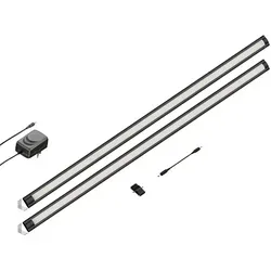 ledscom.de LED Unterbau-Leuchte SIRIS 90cm schwarz matt 2er Set - Flache LED Unterbauleuchte SIRIS für vielseitige Anwendungen. Ideal für Küchen und Arbeitsflächen mit blendfreiem, warmweißem Licht (2700 K) für eine angenehme Atmosphäre. Einfache Montage und integrierter Schalter für bequeme Handhabung.