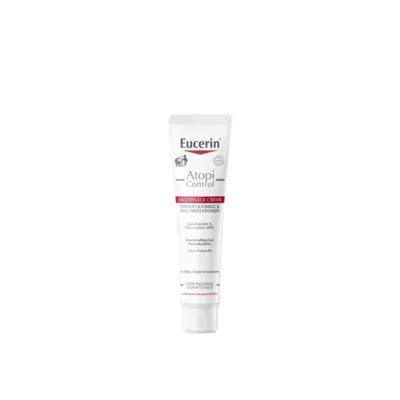 Eucerin® Atopi Control Akutpflege Creme - Medizinische Körperpflege zur Linderung von Neurodermitis-Schüben. Mit Ceramiden und Omega-Fettsäuren stärkt sie die Hautbarriere und reduziert Juckreiz, ideal für die ganze Familie.