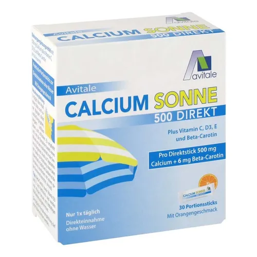 Calcium Sonne Sun 500 Direkt 30 Portionssticks - Praktische Portionssticks mit Calcium, ideal für die schnelle und einfache Einnahme, hergestellt in Deutschland.