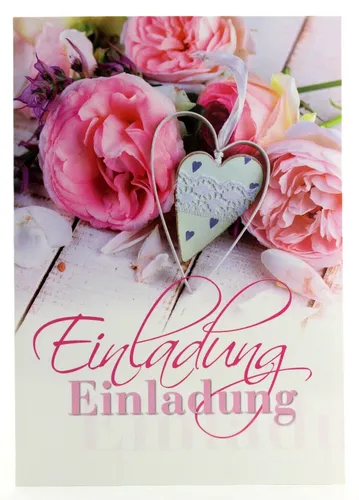 Einladung Rosen Motiv Hochzeit Geburtstag Karte mit Schreibpapier Einladungen