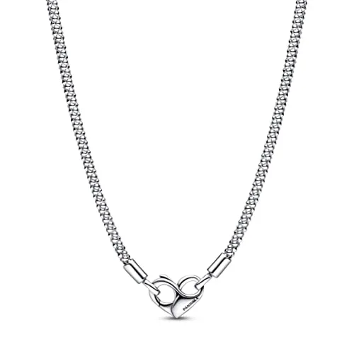 PANDORA Moments Gliederhalskette mit Nieten aus Sterlingsilber - Bead Charms für Damen, handveredelt aus Sterlingsilber, kompatibel mit Pandora Moments Armbändern und verleiht deiner Kollektion ein stilvolles Update.