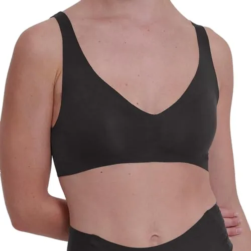 Sloggi BH ZERO Feel 2 0 Bralette Schwarz Large Damen - Funktionsunterwäsche mit nahtlosem Design für unsichtbaren Tragekomfort, ideal für den Alltag und Sport - fühlt sich an wie eine zweite Haut.