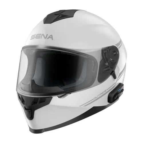 Sena Outride Integralhelm - Weiß - XXL mit Bluetooth® - Motorradhelm mit integriertem Bluetooth® 5.0 Kommunikationssystem, ideal für Musik, Navigation und Freisprechen. Perfekt für lange Fahrten und sichere Kommunikation mit bis zu 4 Fahrern.