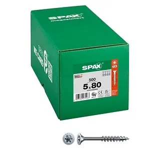SPAX Universalschrauben T20 Senkkopf WIROX 0191010500805 5 mm x 80 mm, 200 St.