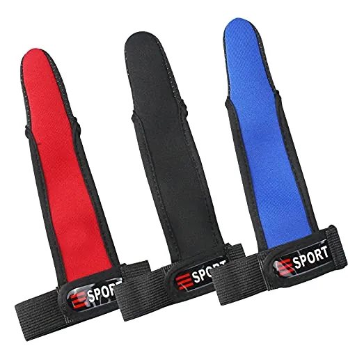 oupados 3 Stück EIN-Finger-Handschuhe Angelfingerhandschuh Atmungsaktive Fingerschutz zum Angeln Index-Fingerschutz Handschuh für das Angeln im Freien(Rot Schwarz Blau)
