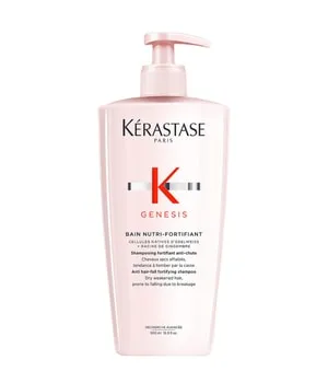 Kérastase Genesis Bain Nutri-Fortifiant - 500 ml - Kräftigendes Shampoo für trockenes Haar, reduziert Haarverlust und pflegt sanft Kopfhaut und Haar. Ideal für eine gründliche Reinigung und Stärkung.