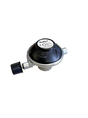 Enders® Gasdruckregler für Schraubkartuschen, 50mbar, #1122, Silber - Praktischer Gasdruckregler mit integrierter Schlauchbruchsicherung. Ideal für zuverlässige Anwendungen mit 50mbar Ausgangsdruck und 1,5 kg/h Durchfluss.