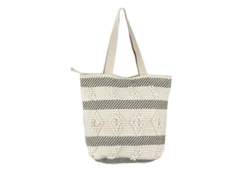 Marrakesch Orient & Mediterran Interior Schultertasche Boho Tasche Kalpur -1- 43x40cm, große Handtasche aus Baumwolle natur (1-tlg), Handarbeit
