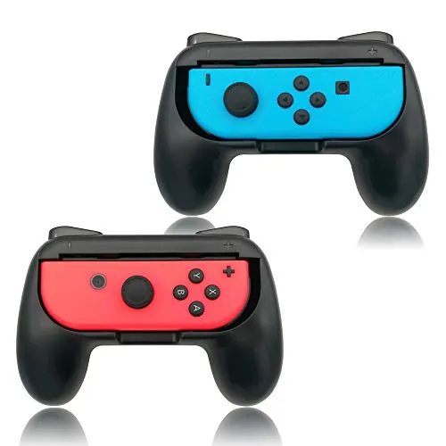 FYOUNG Griffe Halterung für JoyCon Switch & Switch OLED Modell, Controller Grip für JoyCon Halter Zubehör - Schwarz (2 Pack)
